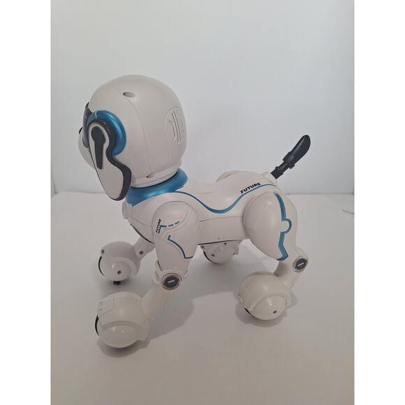 Future Robot Dog Toy – White/Blue RC Robo Puppy – Powers On, No Remote – 12” - Picture 2 of 8